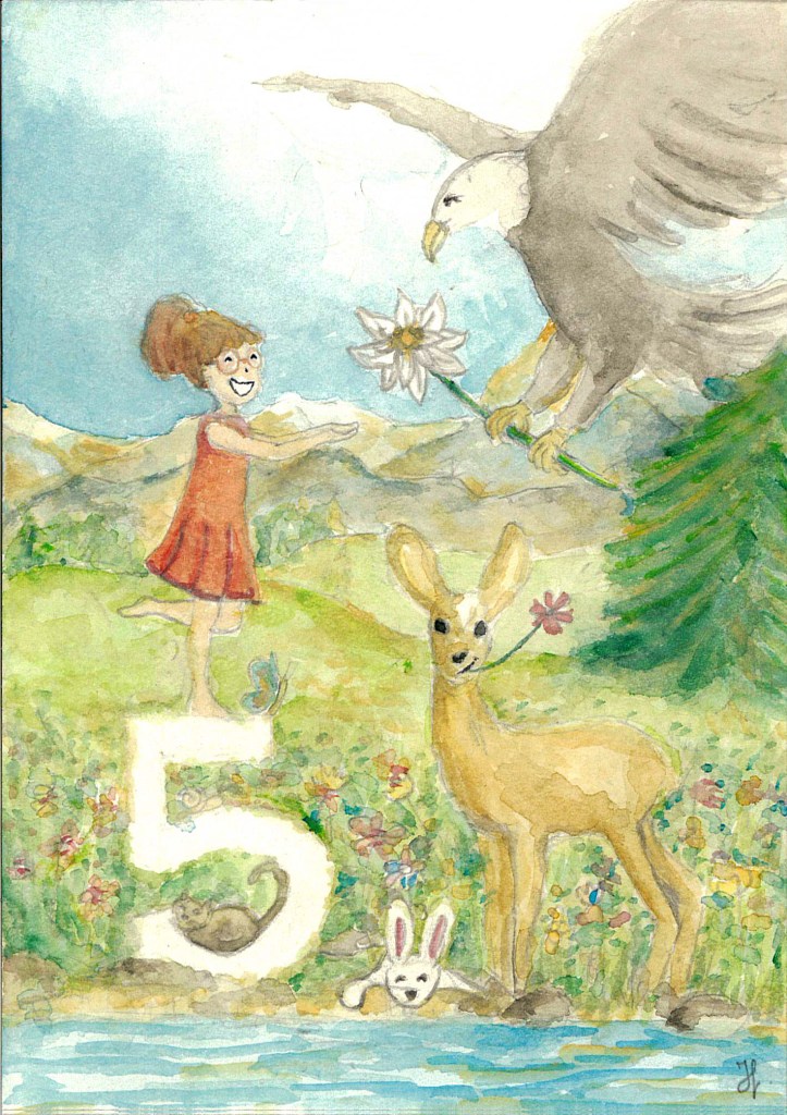 Carte d'anniversaire pour les 5 ans de ma nièce Elise